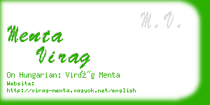 menta virag business card